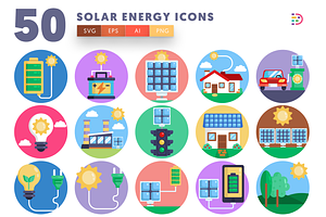 50 Solar Energy Icons
