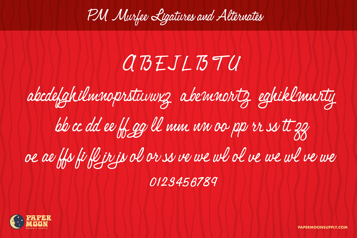 PM Murfee Mid-Century Script Font, a Script Font by Paper Moon Graphic Supply (Photo 3 of 10)