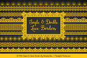 Yellow Lace Clipart Borders, an Illustration by Amanda Ilkov (Thumbnail 2 of 5)