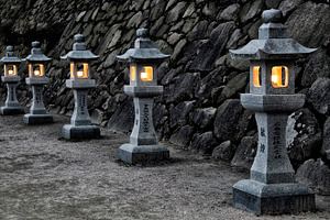 Traditional Japanese stone lanterns, an Architecture Photo by BOOCYS