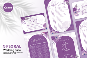 Floral Wedding Suite Canva Template, a Marketing Template by ArbaStudio