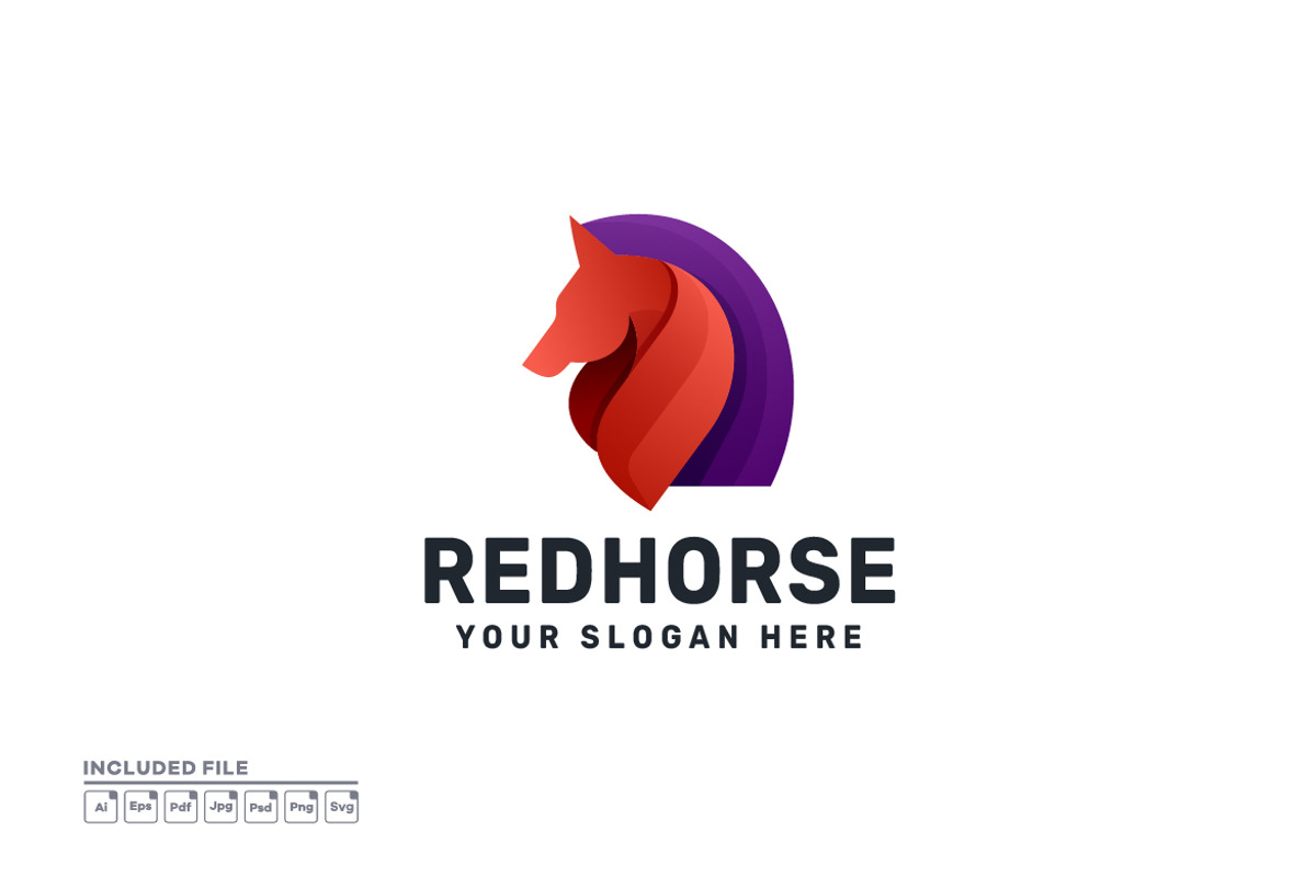 Horse Gradient Vector Logo, a Branding & Logo Template by yuanesei