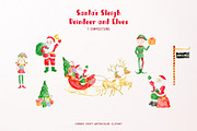 Santa's Sleigh Reindeer and Elf, an Illustration by Corner Croft (Thumbnail 4 of 9)