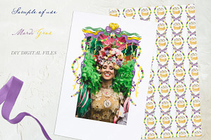 Mardi Gras Watercolor Clipart