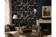 Midnight Hawthorn Vintage Pattern, a Pattern Graphic by MouseGrey (Thumbnail 4 of 8)