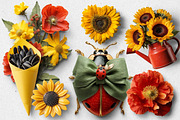 Sunflowers Realistic PNG Objects, an Object Graphic by Iconogenic (Thumbnail 5 of 8)