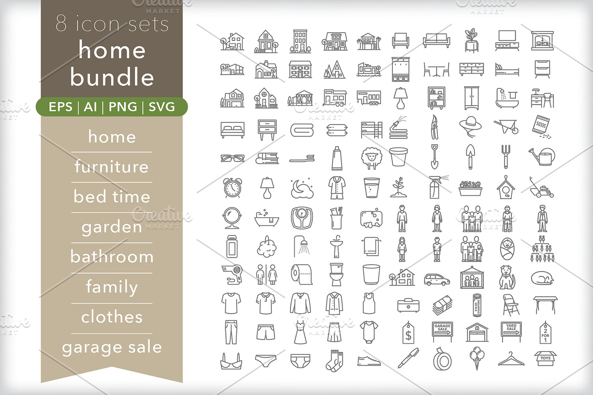 Home 8-pack icon bundle, an Outline Icon by Picture Window (Photo 1 of 10)