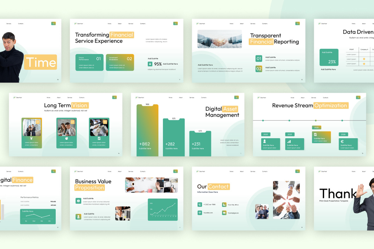 Clean Financial Pitch Deck Keynote, a Presentation Template by Loin Studio (Photo 4 of 4)