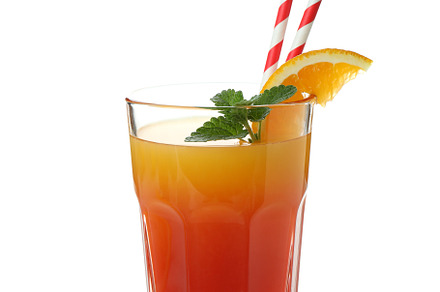 Tequila sunrise cocktail isolated on white background, a Food & Drink Photo by AtlasStudio PRO