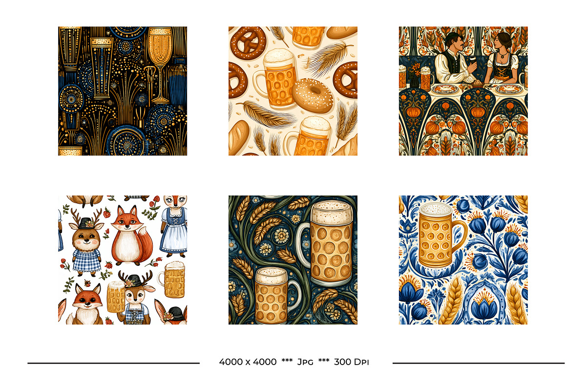 Oktoberfest Retro Art Style Designs, a Pattern Graphic by karenfoleyphoto (Photo 3 of 8)