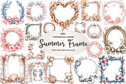 Coquette Coastal Summer Frame Bundle, an Illustration by CreationArt (Thumbnail 1 of 5)