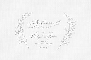 Botanical line art garland
