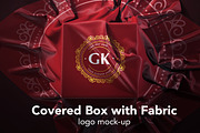 Covered Box with Fabric Logo Mock-up, a Packaging Mockup by GK Creative (Thumbnail 1 of 6)