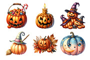 Halloween Pumpkins Collection Clipar, an Illustration by Daily.Designs (Thumbnail 5 of 5)