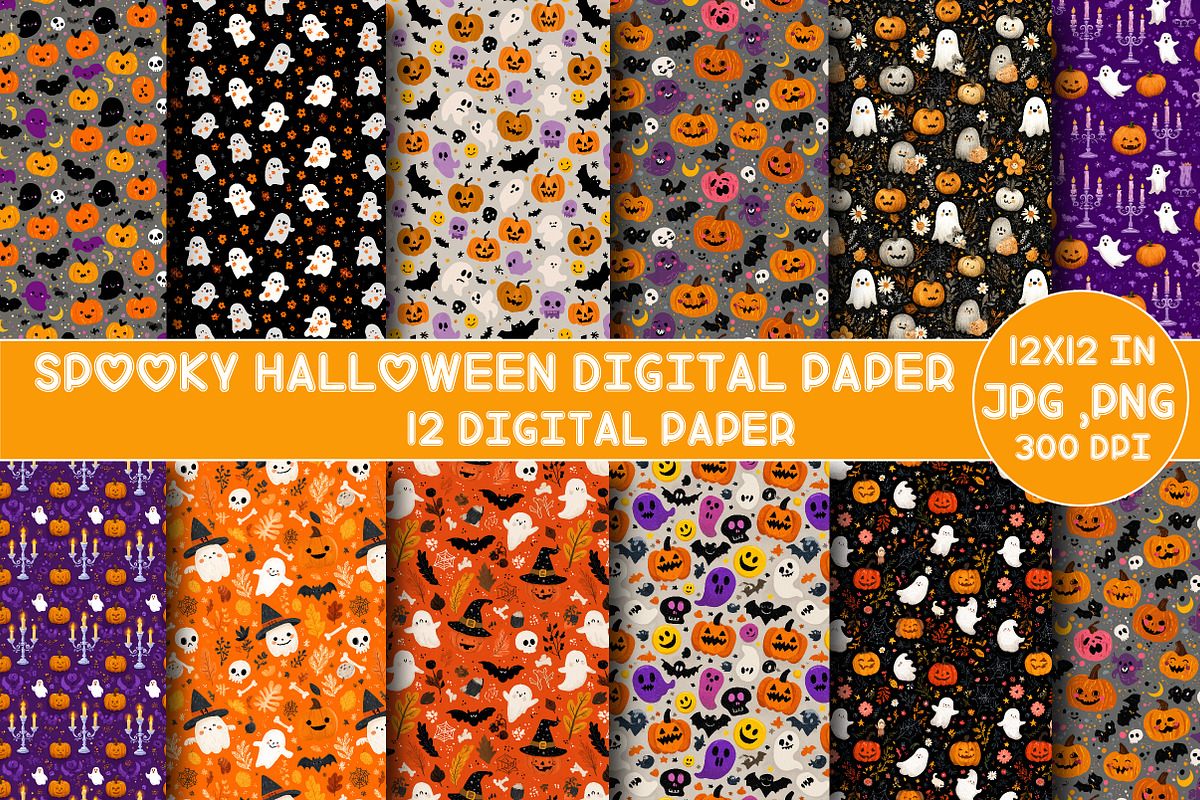 Spooky Halloween Digital Paper, a Graphic by Designking (Photo 1 of 4)