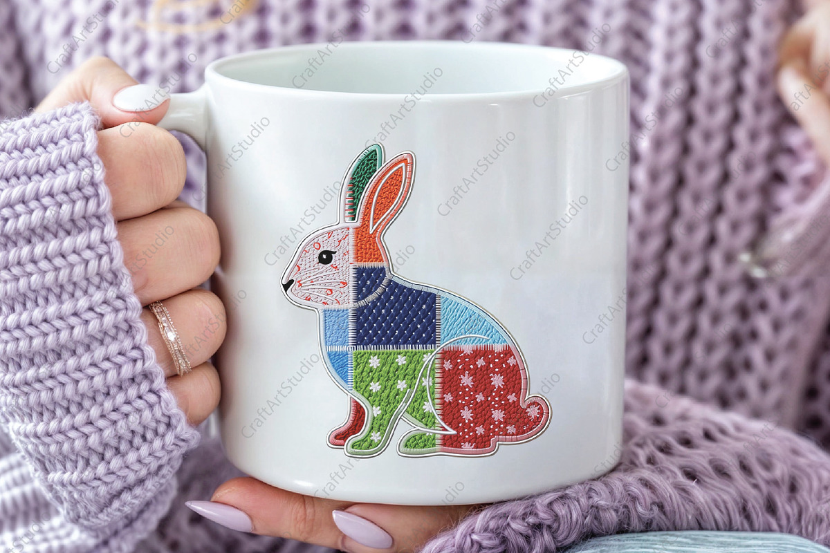 Patchwork Easter Bunny Png Yarn East, an Illustration by CraftArtStudio (Photo 3 of 4)