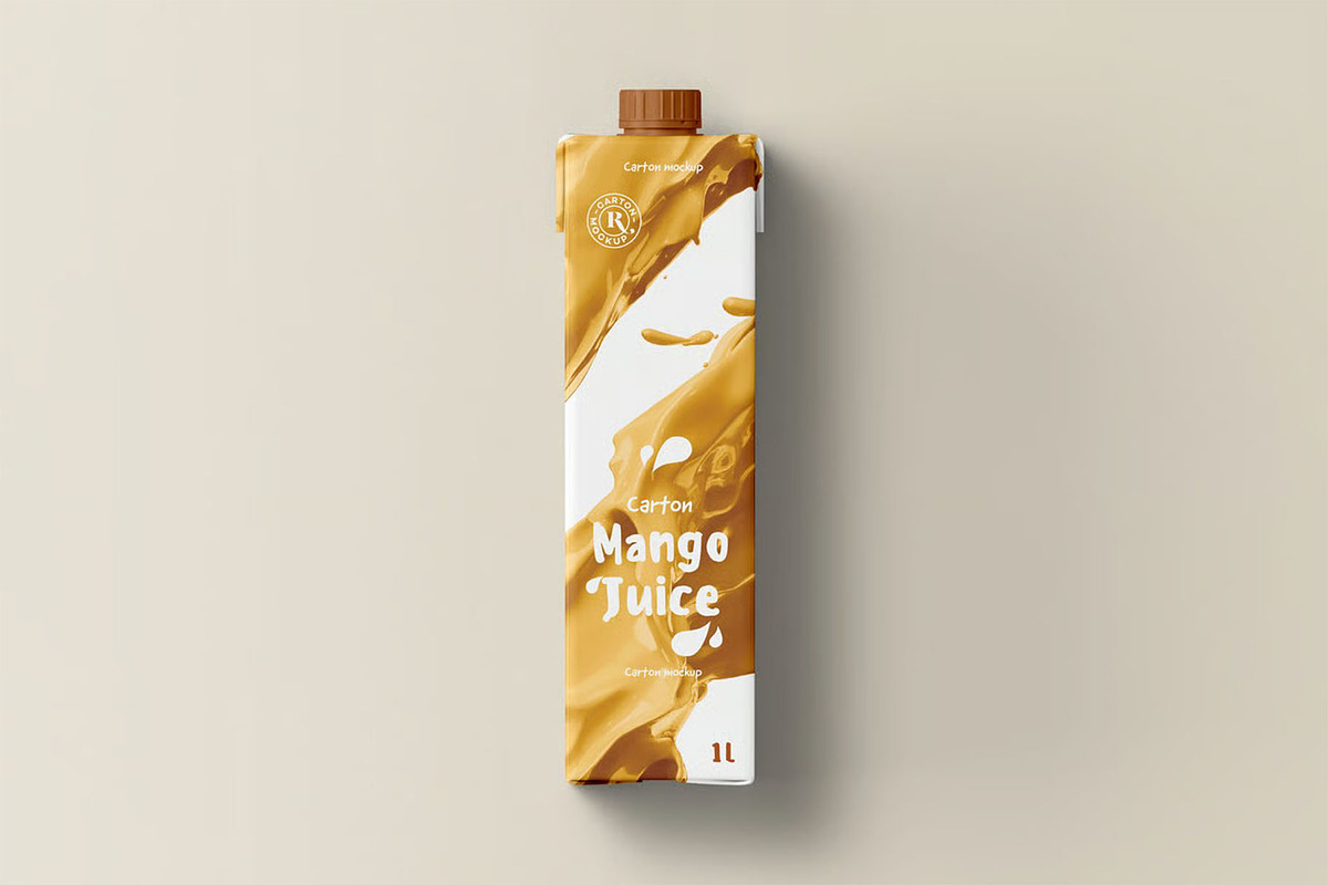 Juice Carton Mock-up, a Packaging Mockup by zippypixelstudio (Photo 6 of 14)