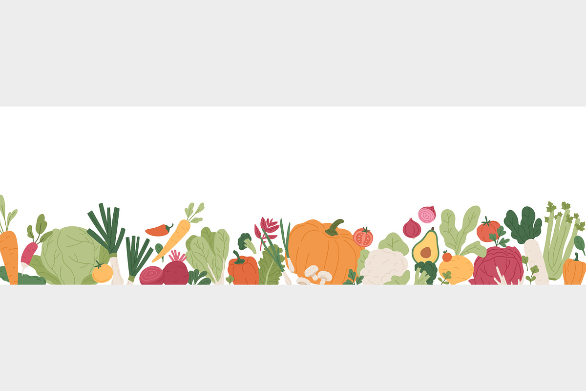 Organic vegetables background border, a Food Illustration by Good Studio (Photo 1 of 3)