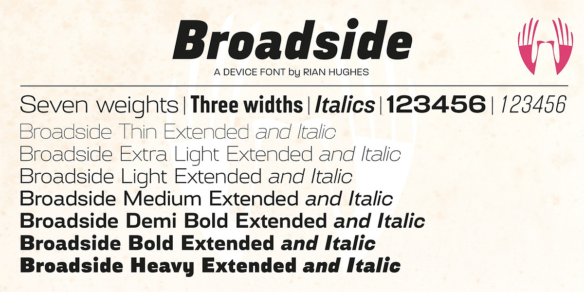Broadside, a Sans Serif Font by Device (Photo 1 of 7)