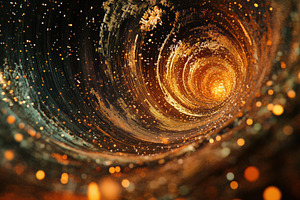 A mesmerizing abstract representation of a swirling vortex filled with golden p, a Photo by Textures & Backgrounds