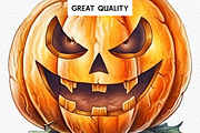 Scary Halloween Pumpkin Face Spooky, a Seasonal Illustration by Rabbit Heart (Thumbnail 4 of 10)