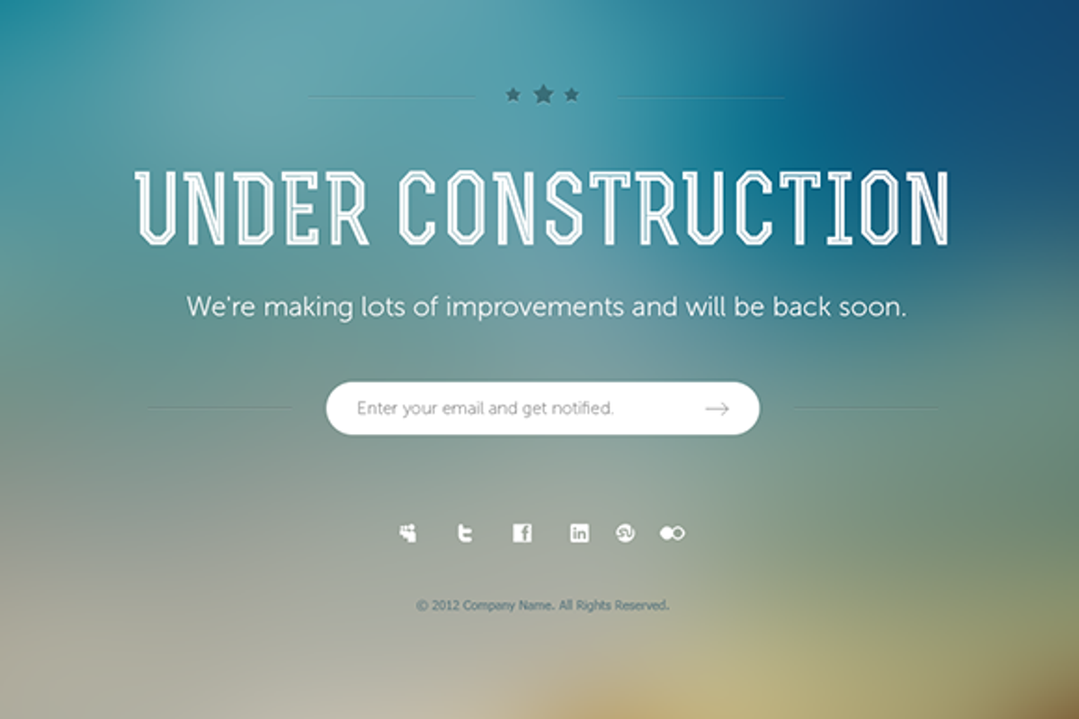 7 Under Construction Page Templates, a Landing Page Template by Prosymbols (Photo 1 of 5)