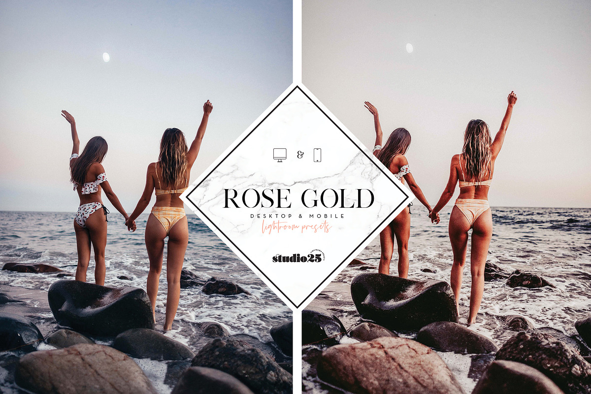 Rose gold lightroom preset preview 3