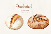 Watercolor Bread Set, a Food Illustration by The Best Digital Plaza (Thumbnail 2 of 5)