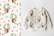 Hedgehog and air balloon, a Pattern Graphic by Olena Kuznietsova (Thumbnail 5 of 10)