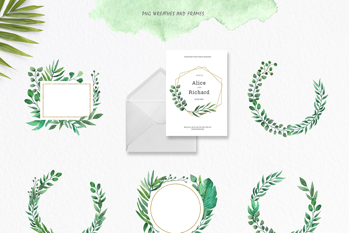 Watercolor Foliage Set, a Decorative Illustration by kate_illustration (Photo 2 of 6)