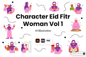 Character Eid Fitr Woman, a Person Illustration by SLAB! Design