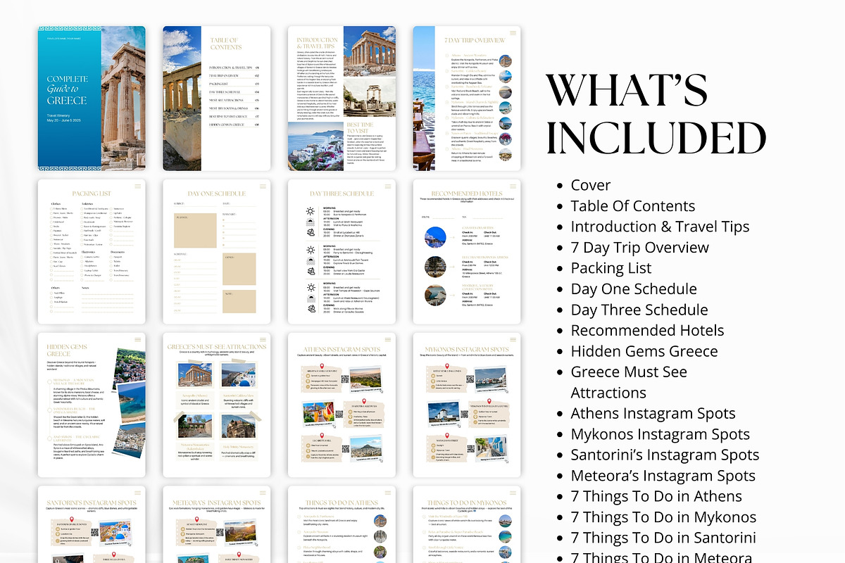 Greece Travel Itinerary Template, a Magazine Template by Pulsecolor (Photo 3 of 10)