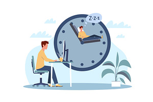 Free work schedule. Separation of, a Technology Illustration by YummyBuum