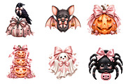 Coquette Pink Halloween Clipart, a Seasonal Illustration by Designworld (Thumbnail 4 of 6)