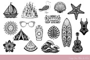 SUMMER VIBES Art Nouveau 35 Vectors, a Seasonal Illustration by Une Affaire de Filles (Thumbnail 3 of 3)