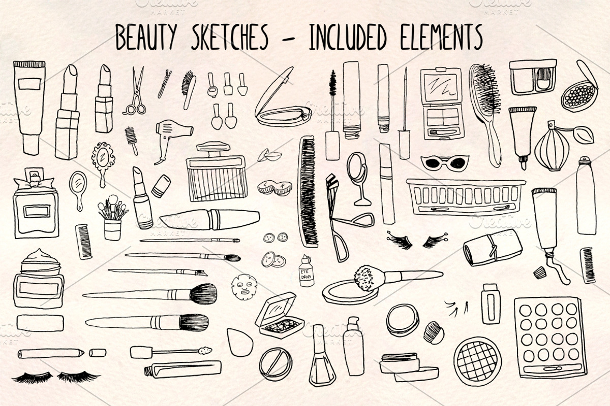 Cosmetics and Make Up Vector Bundle, a Person Illustration by Violet LeBeaux (Photo 1 of 3)