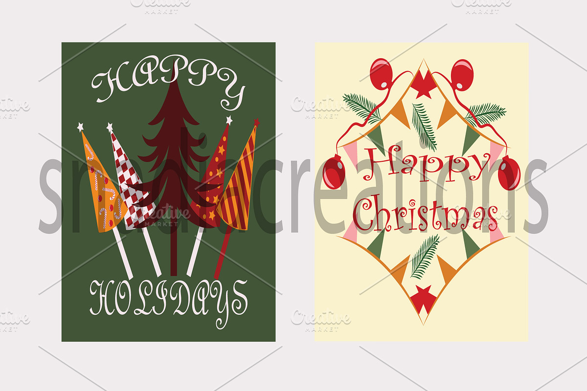 Christmas cards, a Card Template by snadiacreations