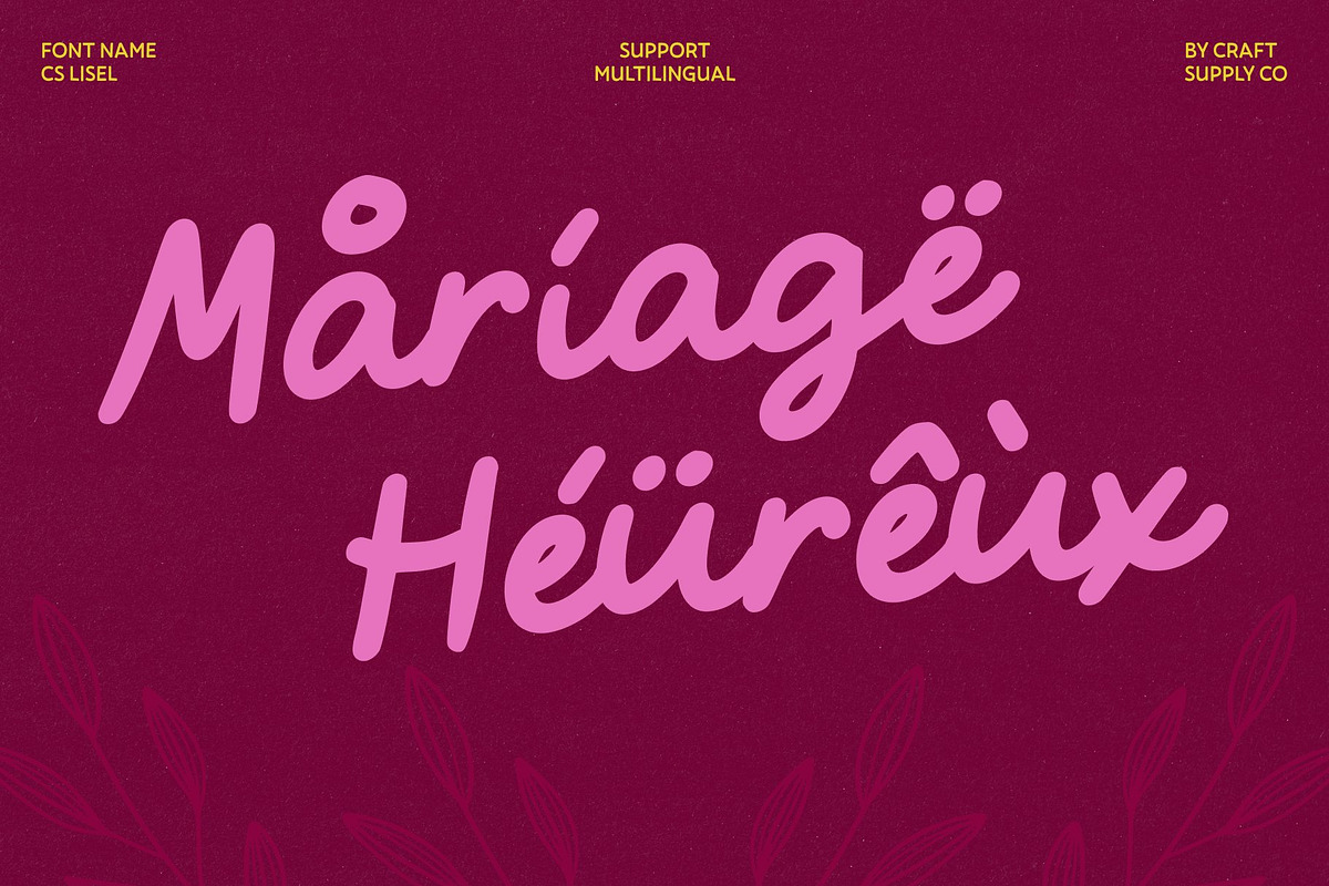 CS Lisel – Tropical Bold Script Font, a Script Font by Craft Supply Co. (Photo 7 of 8)