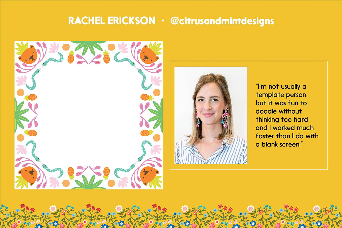 Folksy Florals Drawing Templates, an Illustration by On the Mark Designs (Photo 7 of 15)