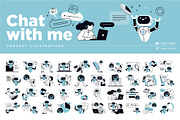 Chat with me vector illustrations, a Technology Illustration by PureSolution (Thumbnail 1 of 6)