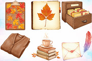 Watercolor Fall Autumn Academia PNG, an Illustration by Canvas Craft (Thumbnail 2 of 3)