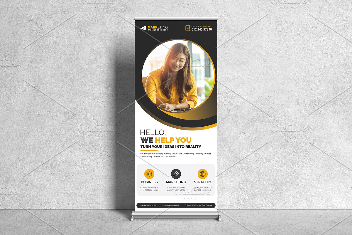 Corporate Business Roll Up Banner, a Stationery Template by GraphicsBurg (Photo 2 of 4)