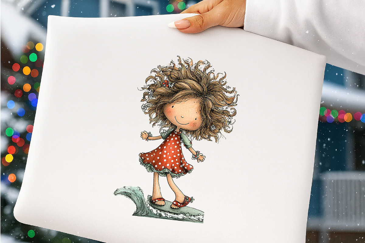 Whimsical Summer Girls Clipart, an Illustration by SinaCreation (Photo 4 of 7)