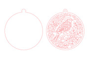 Bird Floral Ornament Laser Cut, a Seasonal Illustration by CraftArtStudio (Thumbnail 3 of 3)