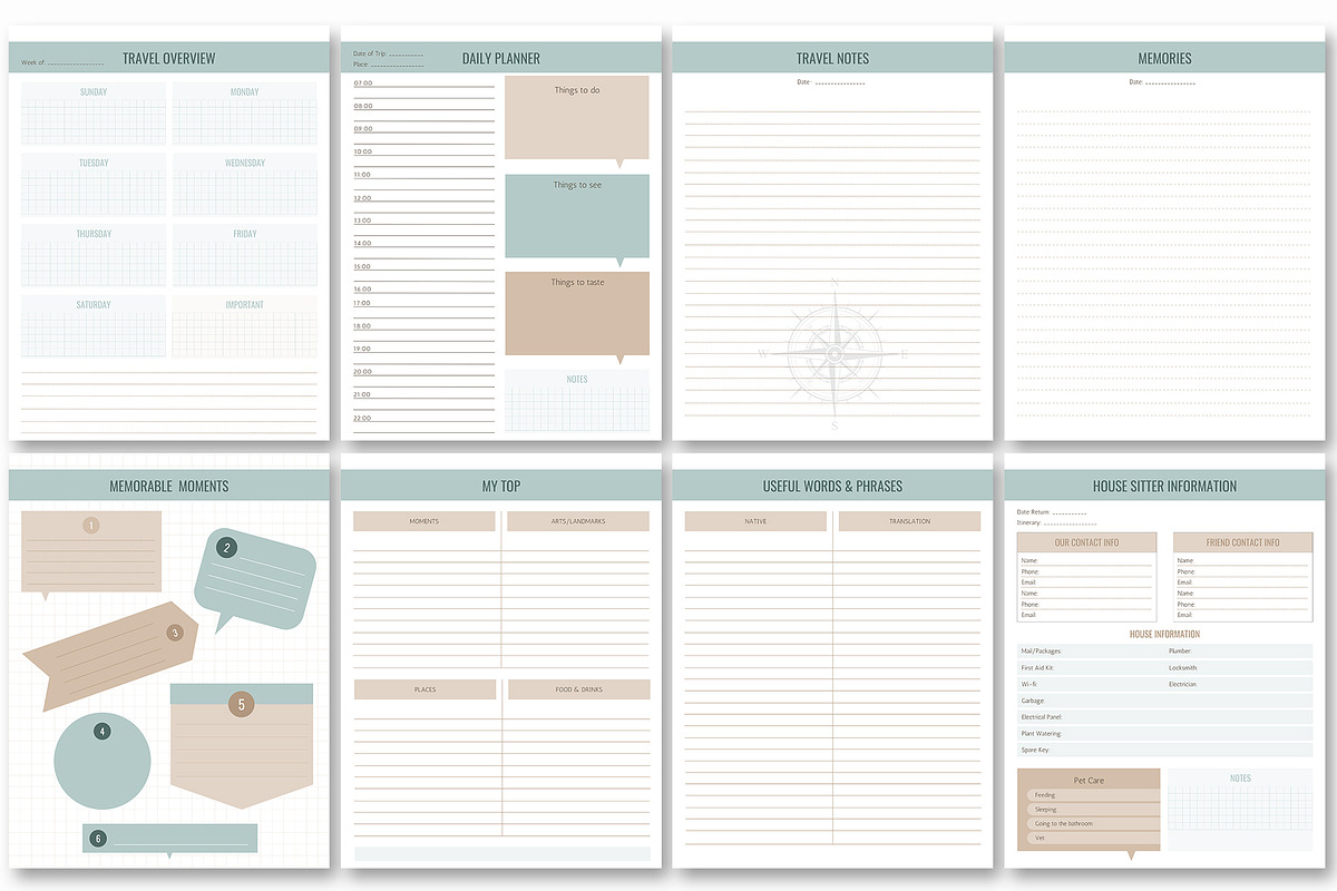Canva Travel Planner Templates, a Templates & Theme by Nursery Art (Photo 8 of 9)