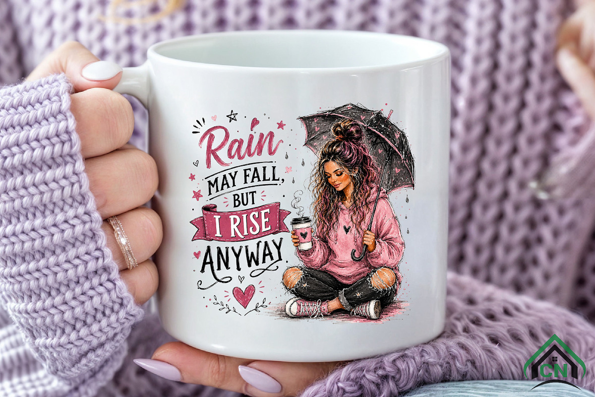Rain May Fall But I Rise PNG, a Seasonal Illustration by Craft Nest (Photo 6 of 6)