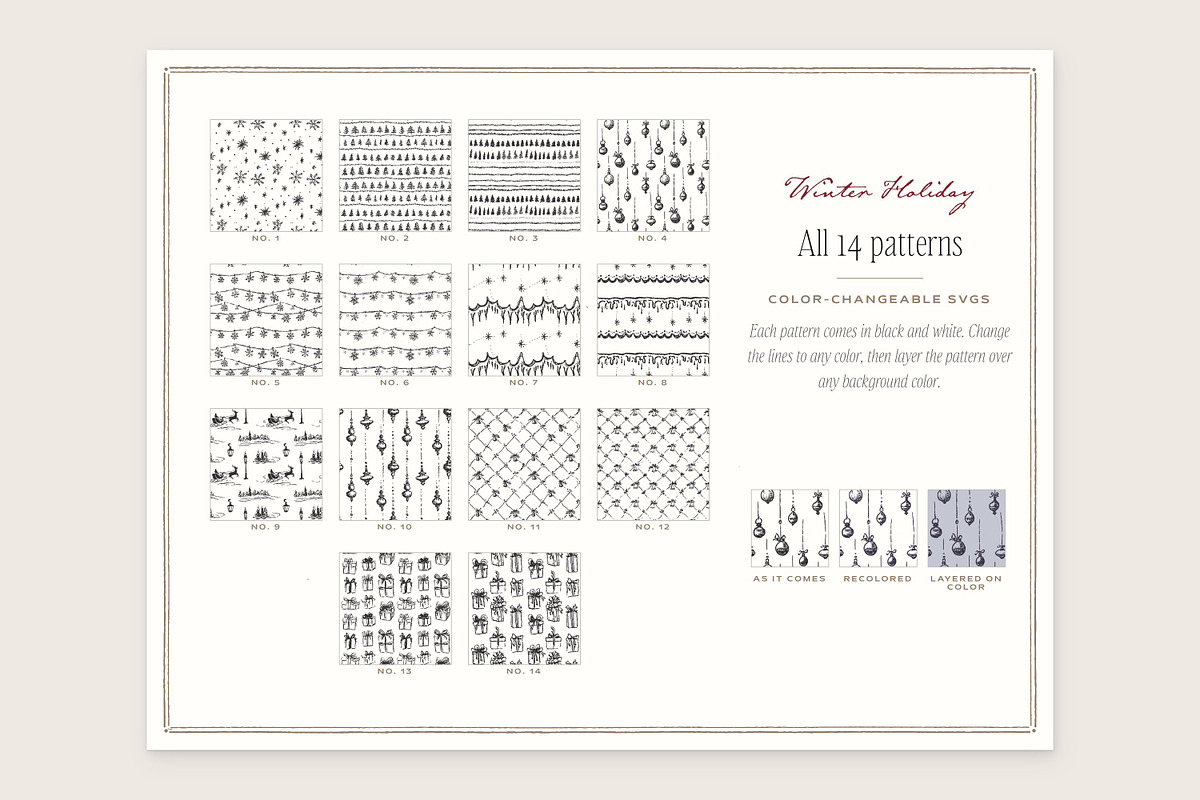 Winter Holiday Seamless Patterns, a Pattern Graphic by The October Creative (Photo 2 of 12)