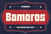 Bameros - Bold Vintage Serif Fonts, a Serif Font by Konstantine Studio (Thumbnail 1 of 4)