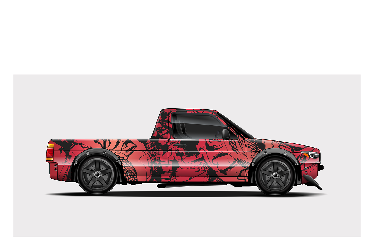 Bold Pickup Truck Wrap Design, a Transportation Illustration by CarWrap design (Photo 3 of 3)