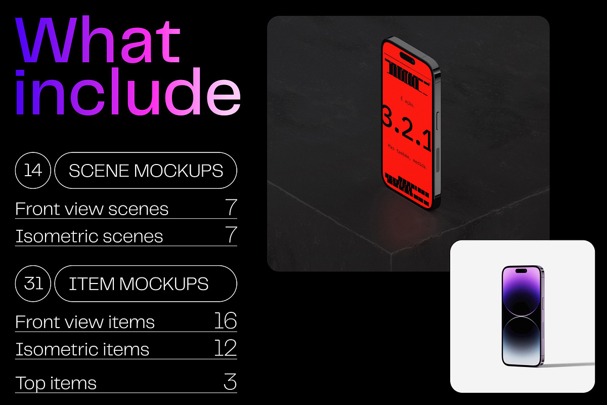 iPhone 14 pro mockups - v1, an iPhone Mockup by Creatoom (Photo 4 of 12)